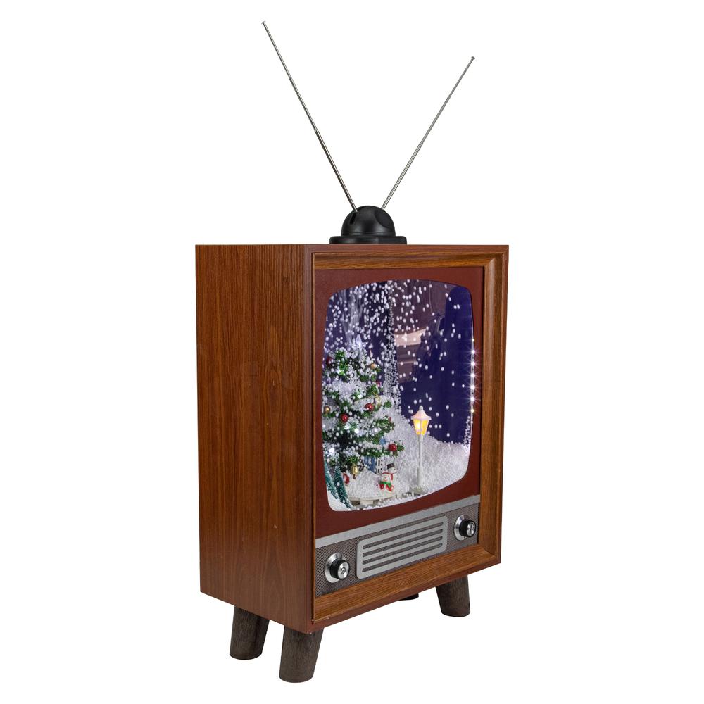 21" LED Lighted Musical Snowing Christmas Tree TV Set  Decoration. Picture 2