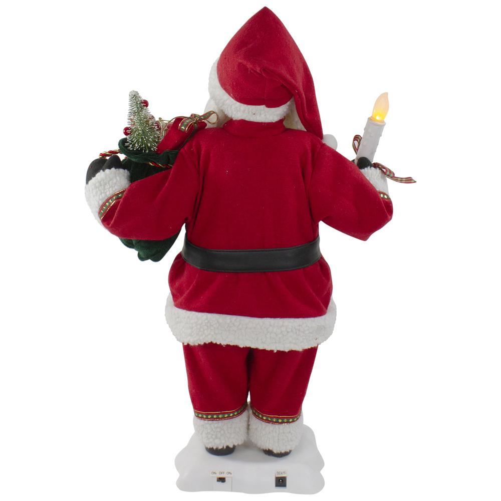 24-Inch Animated Santa Claus with Lighted Candle Musical Christmas Figure. Picture 5