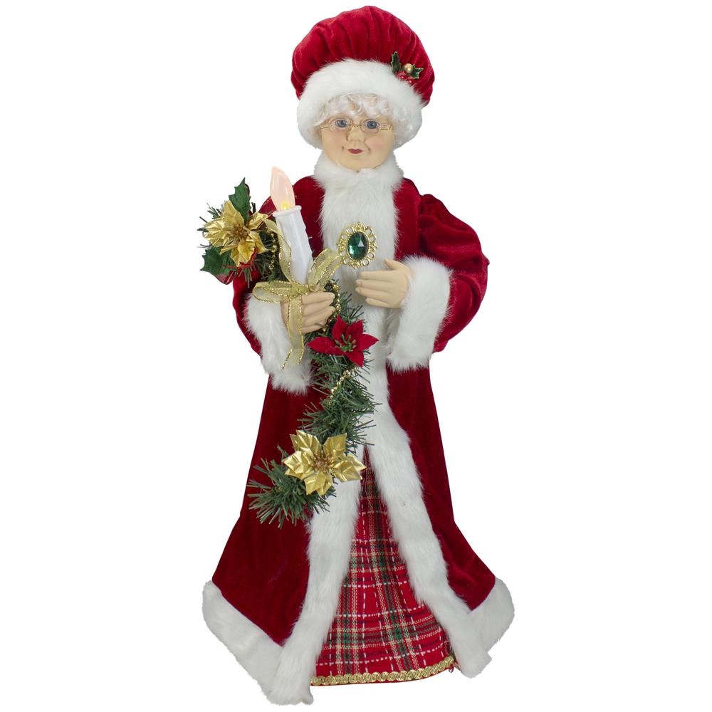 24-Inch Animated Mrs. Claus with Lighted Candle Musical Christmas Figure. Picture 1