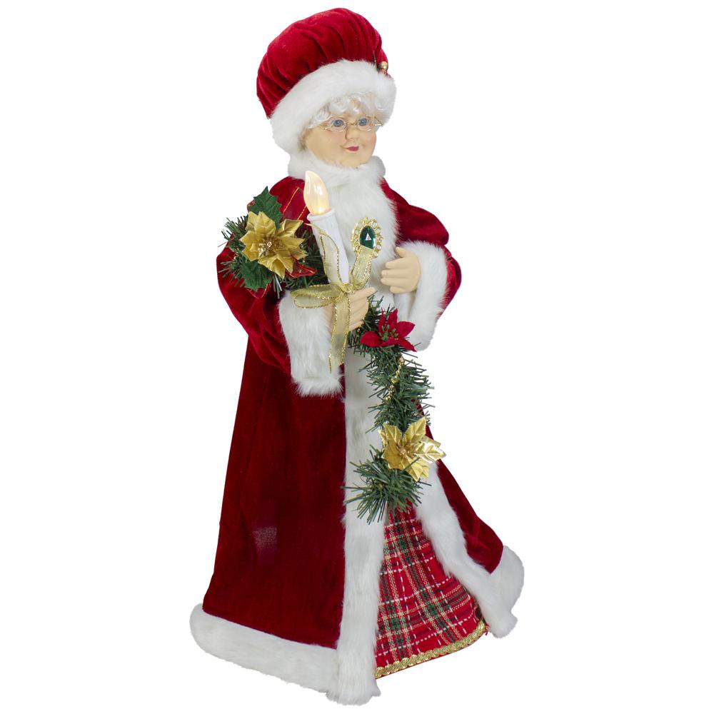 24-Inch Animated Mrs. Claus with Lighted Candle Musical Christmas Figure. Picture 3