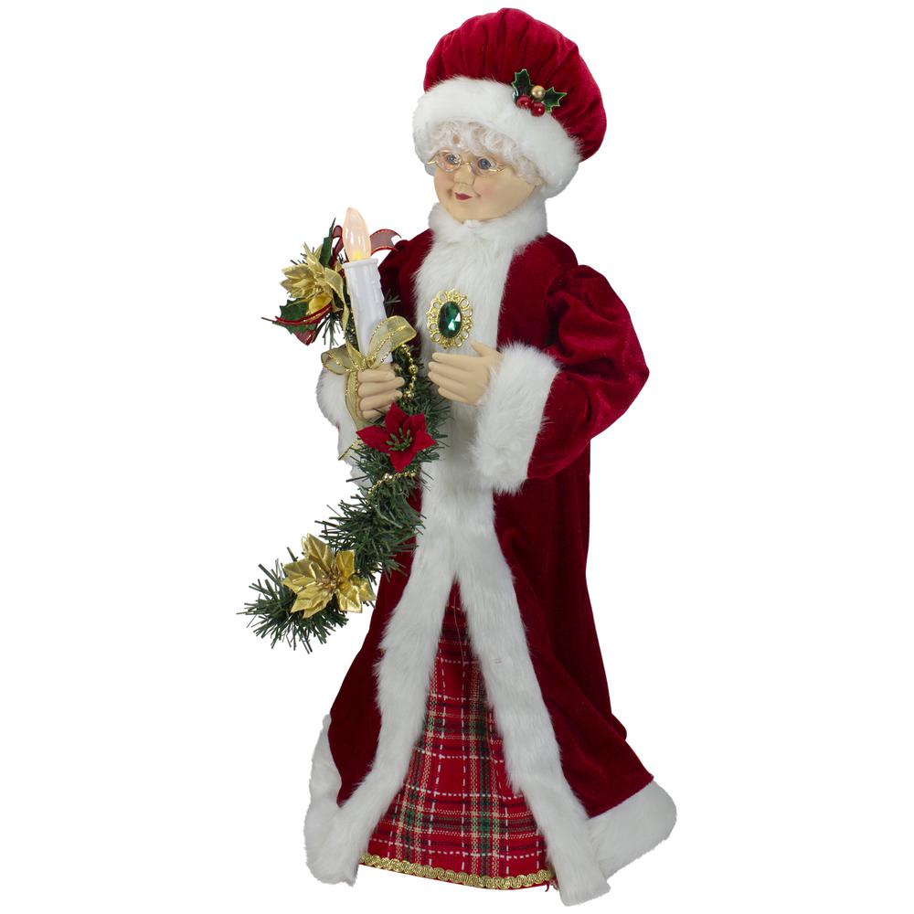24-Inch Animated Mrs. Claus with Lighted Candle Musical Christmas Figure. Picture 4