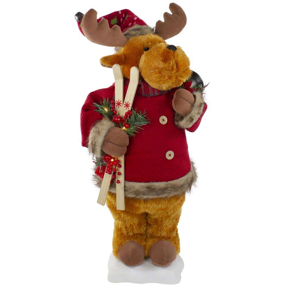 24" Lighted and Animated Musical Moose Christmas Figure. Picture 1