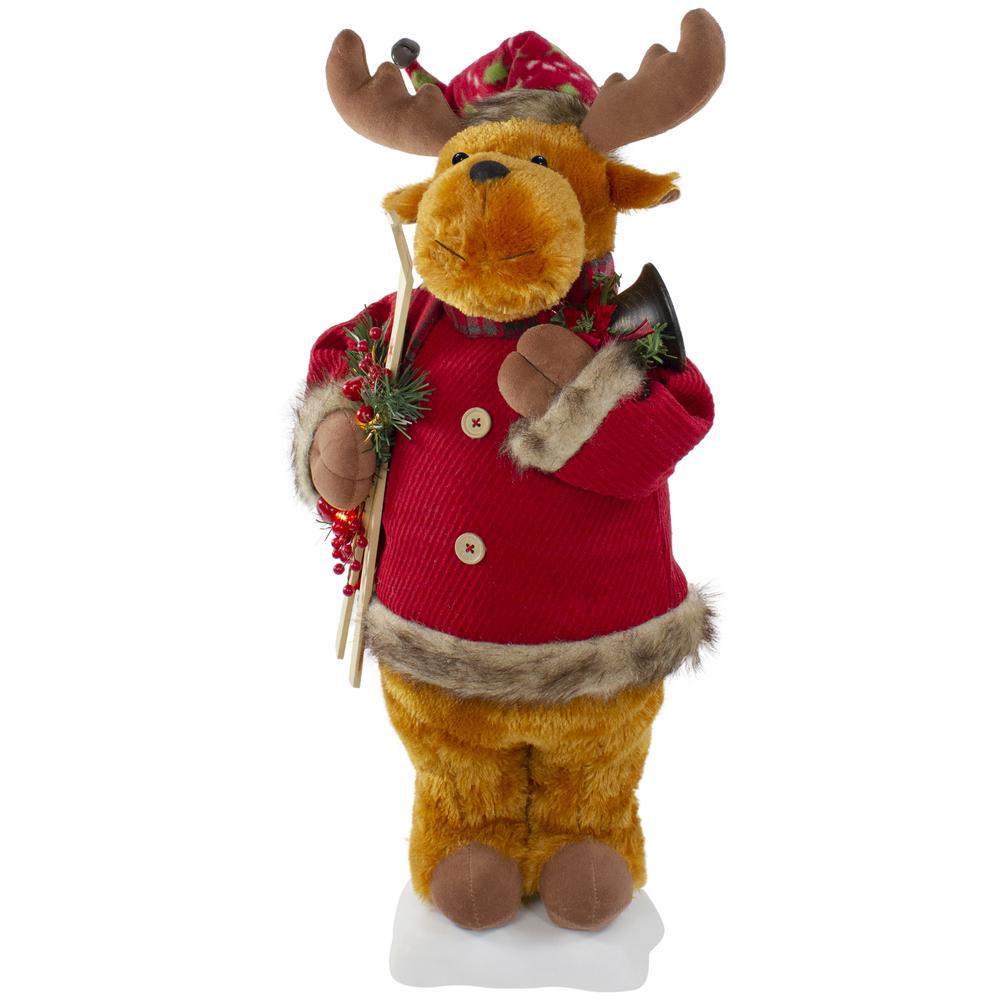 24" Lighted and Animated Musical Moose Christmas Figure. Picture 4