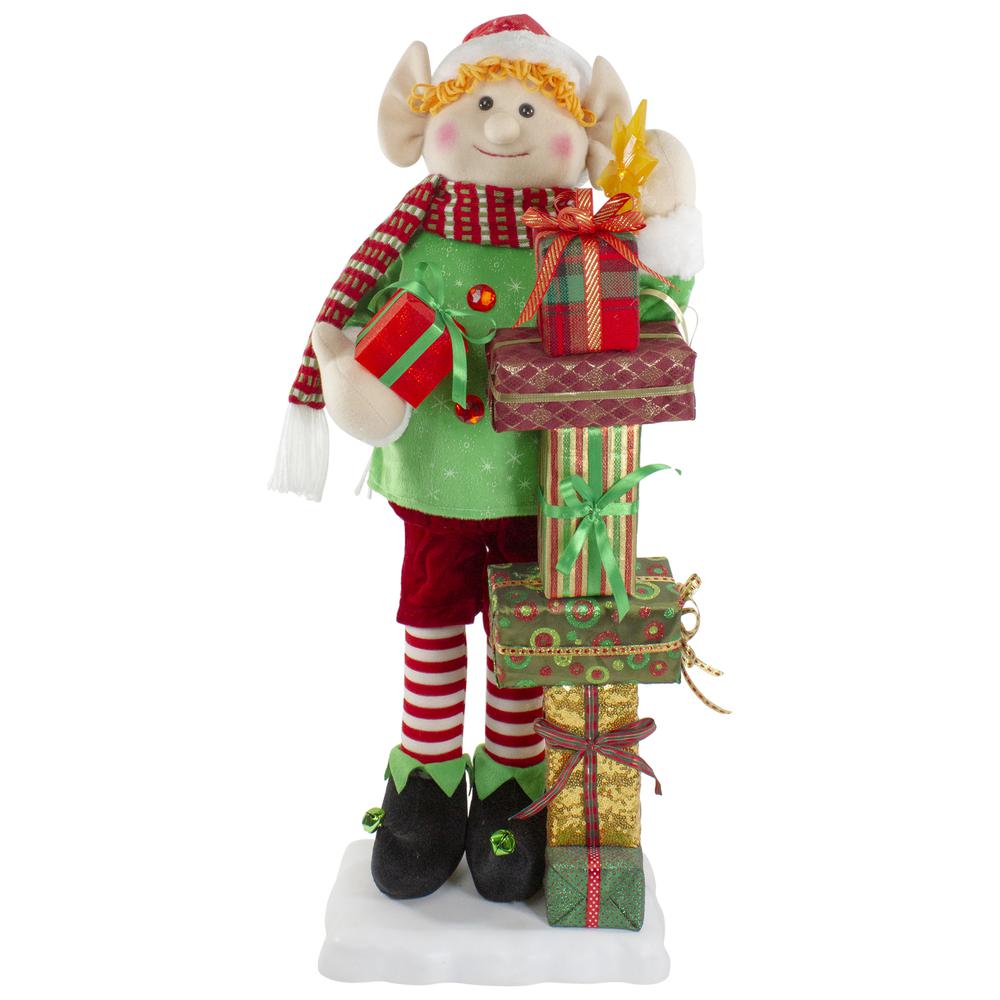 30-Inch Santa's Little Animated Elf with Lighted Star Musical Christmas Figure. Picture 1