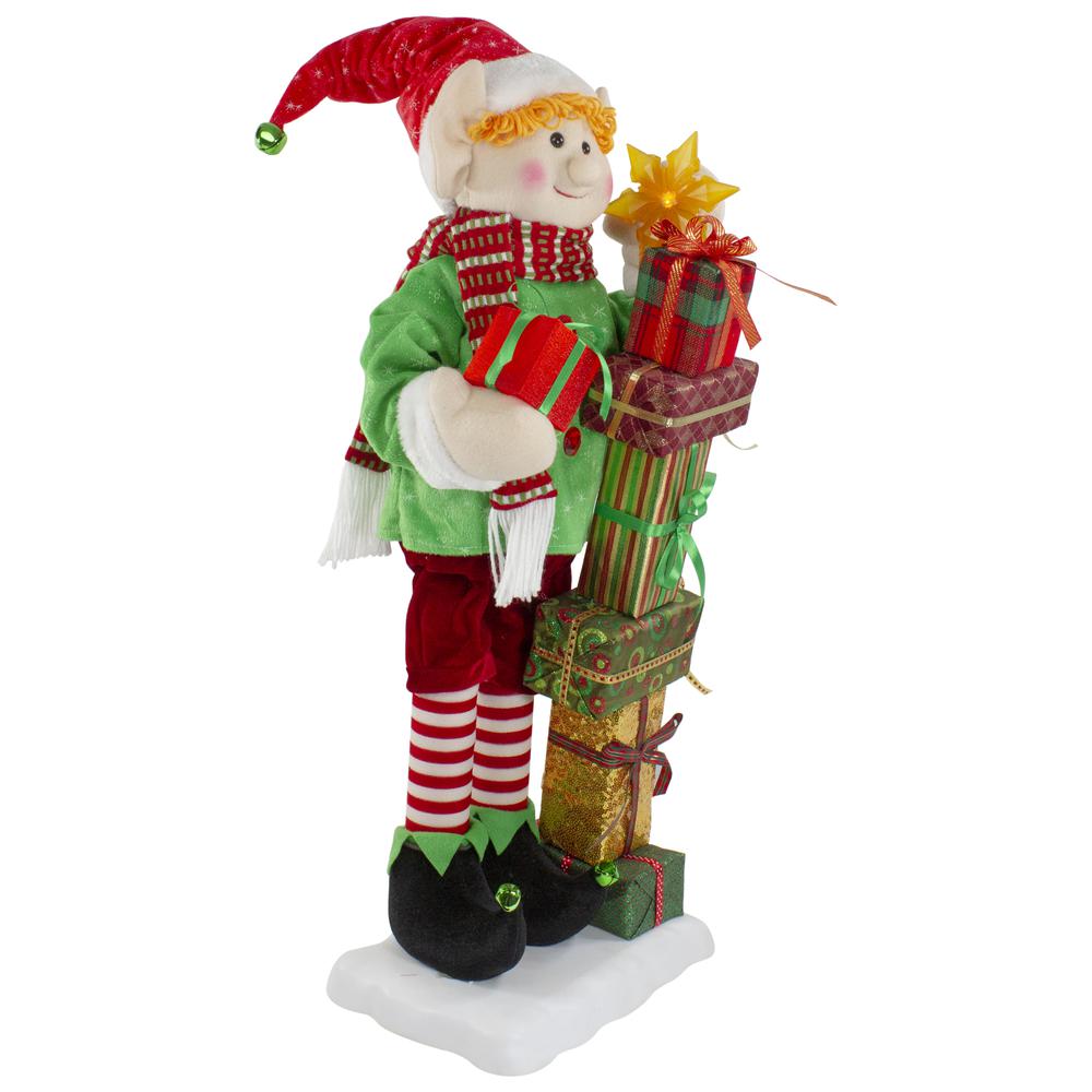 30-Inch Santa's Little Animated Elf with Lighted Star Musical Christmas Figure. Picture 3