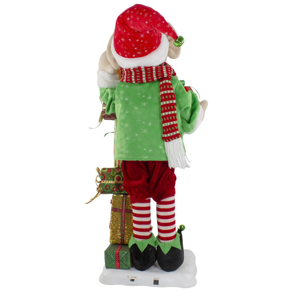 30-Inch Santa's Little Animated Elf with Lighted Star Musical Christmas Figure. Picture 5
