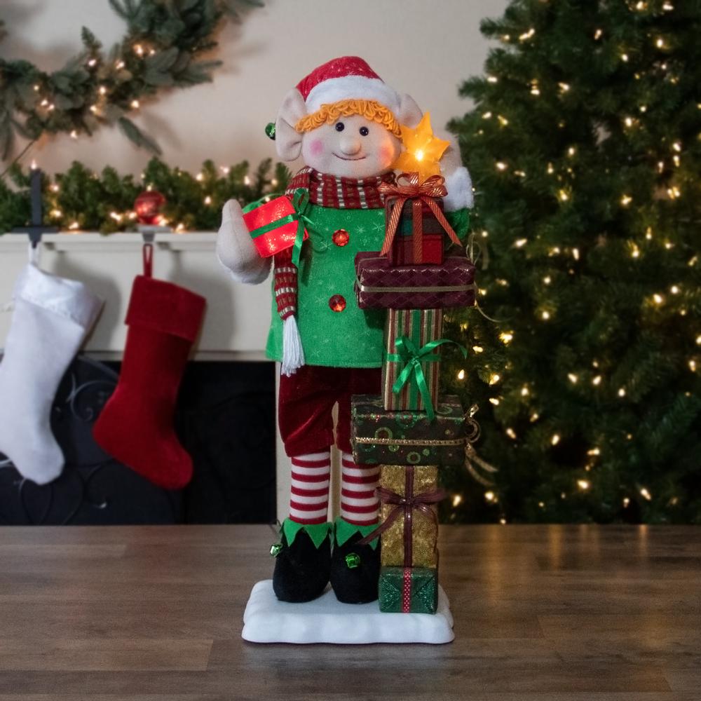 30-Inch Santa's Little Animated Elf with Lighted Star Musical Christmas Figure. Picture 2