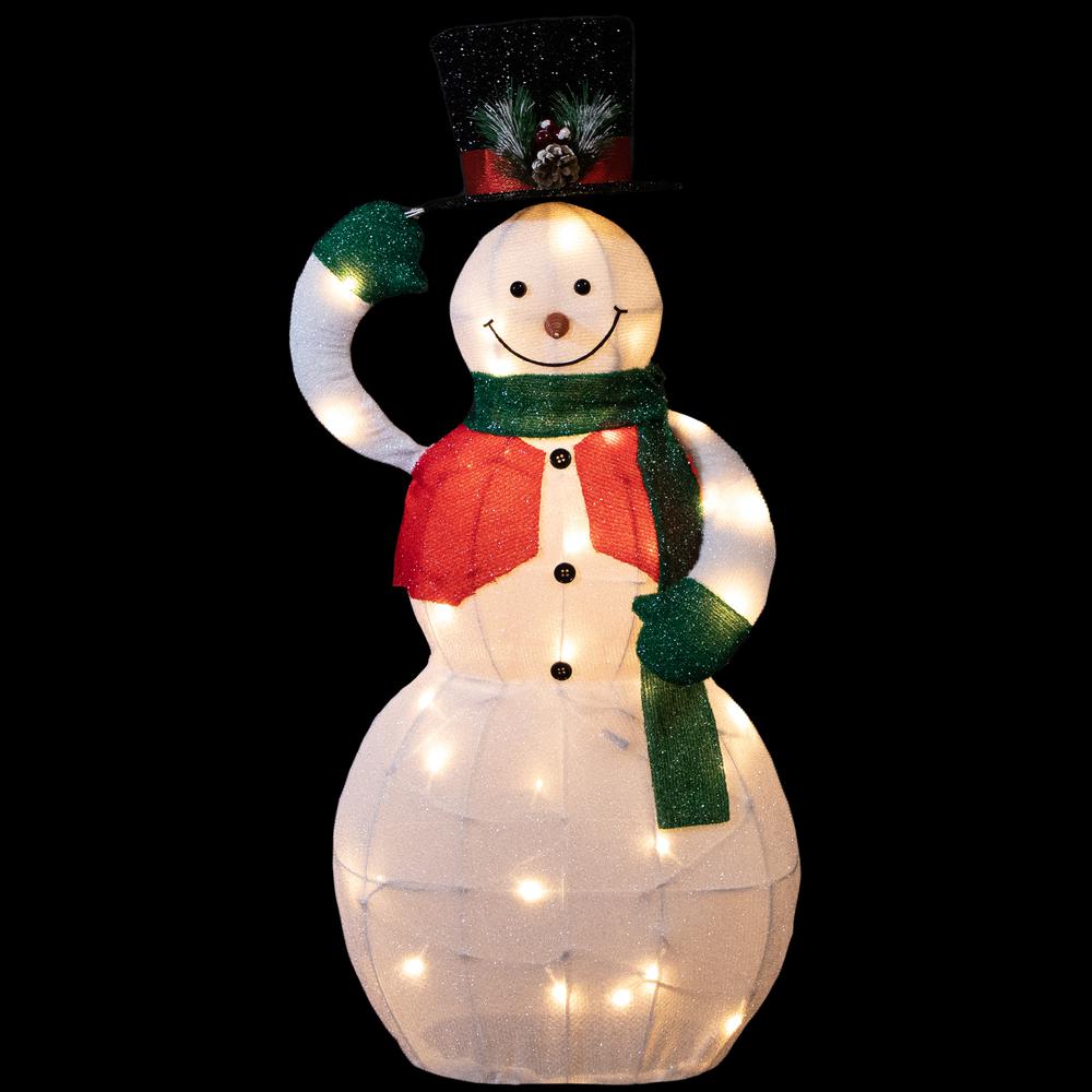 36" LED Lighted Animated Hat Tipping Snowman Christmas Figure. Picture 3