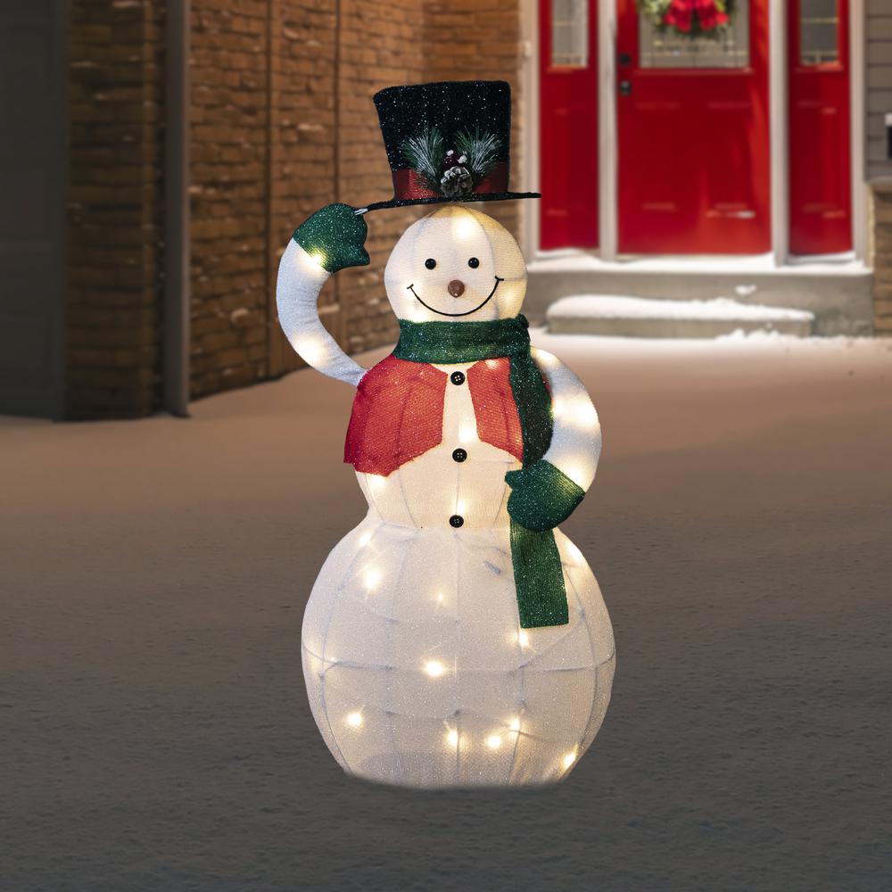 36" LED Lighted Animated Hat Tipping Snowman Christmas Figure. Picture 2