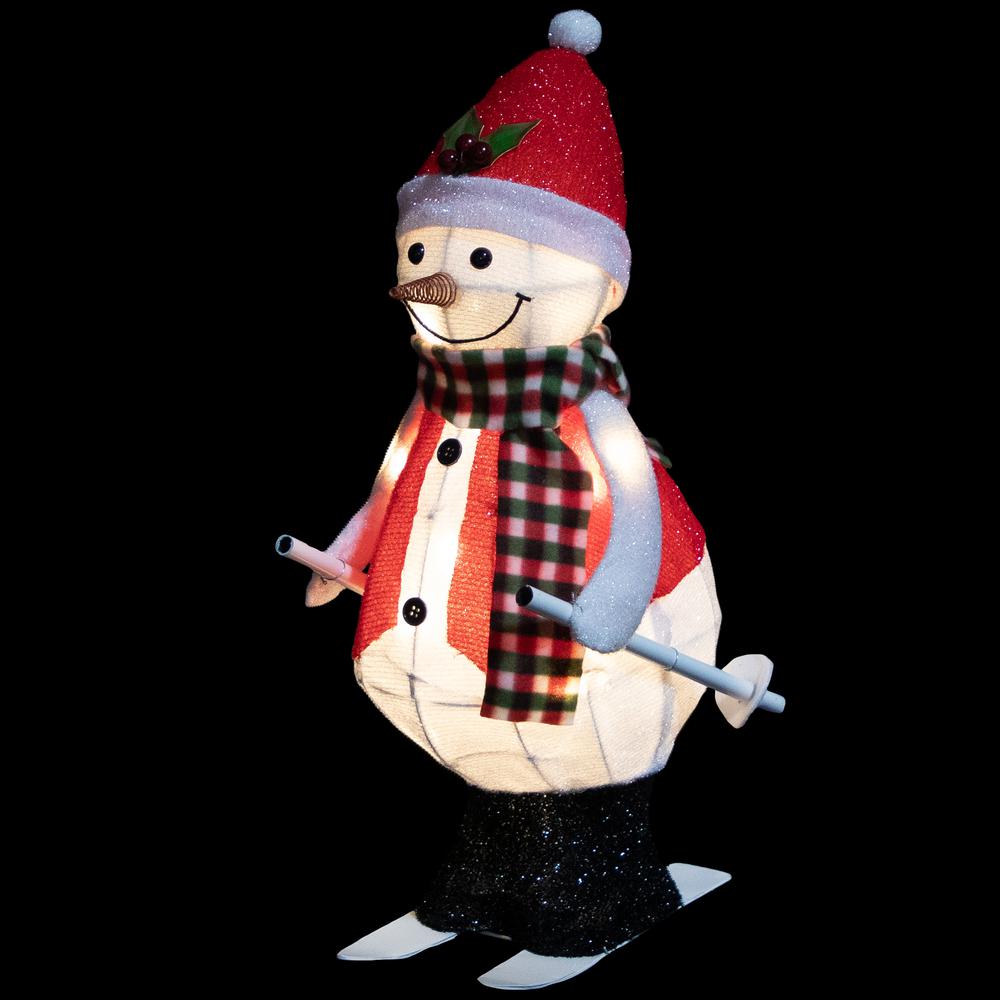 24" Animated Skiing Snowman LED Lighted Christmas Figure. Picture 3