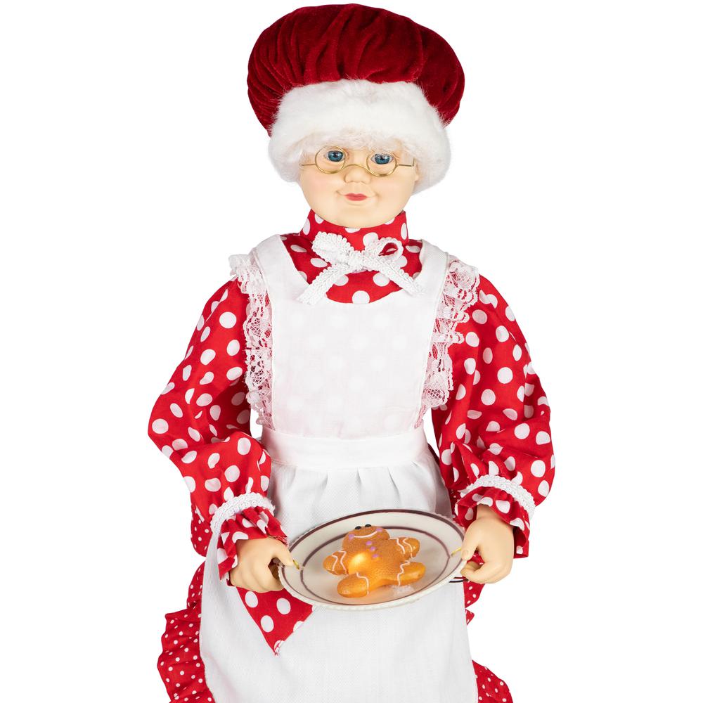 24" Animated and Musical Mrs. Claus with Gingerbread Cookie Christmas Figure. Picture 2