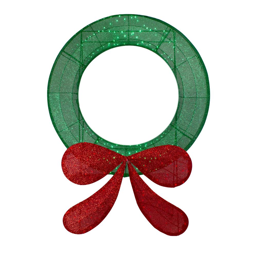 48" Commercial-Sized Lighted Tinsel Christmas Wreath Outdoor Decoration. The main picture.