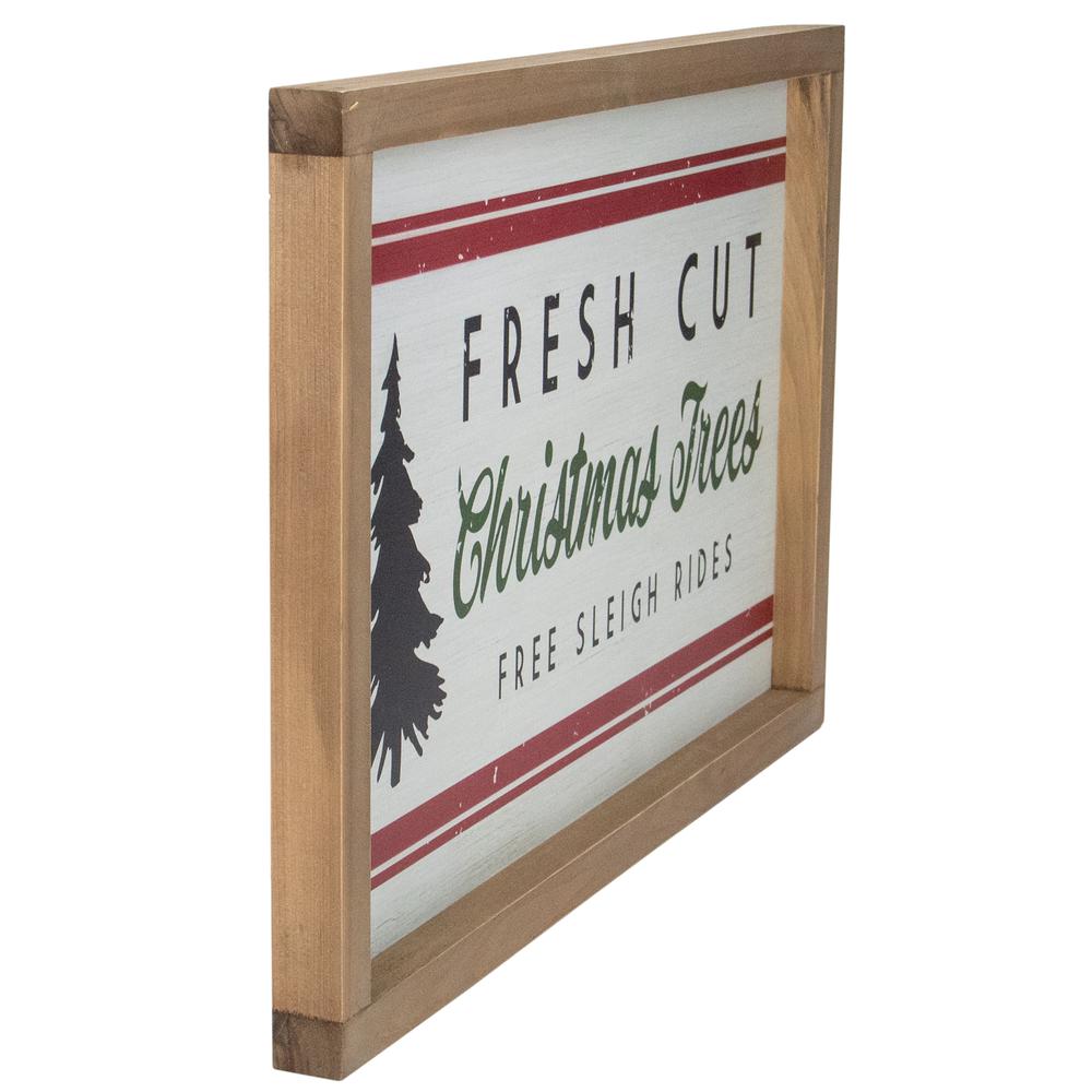 18" Wooden Framed "Fresh Cut Christmas Trees" Wall Sign. Picture 4