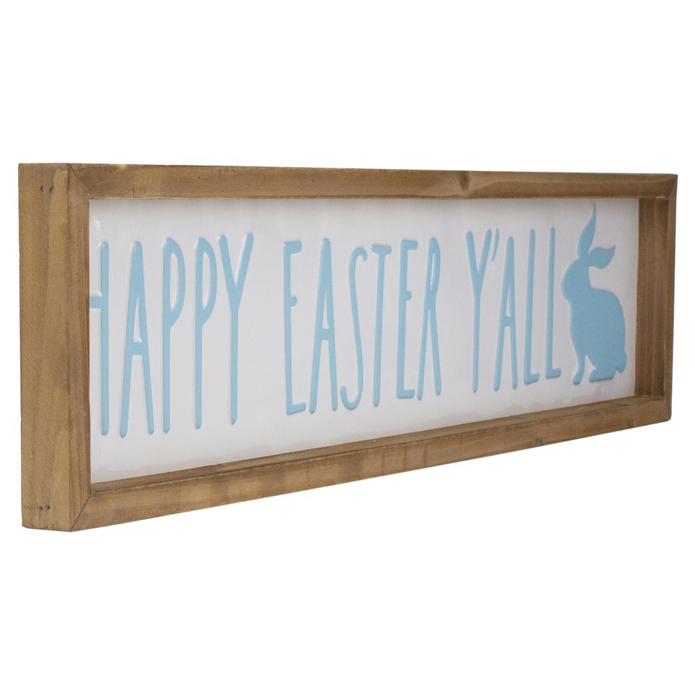 26" Wooden Framed "Happy Easter Y'all" Sign Spring Wall Decor. Picture 2