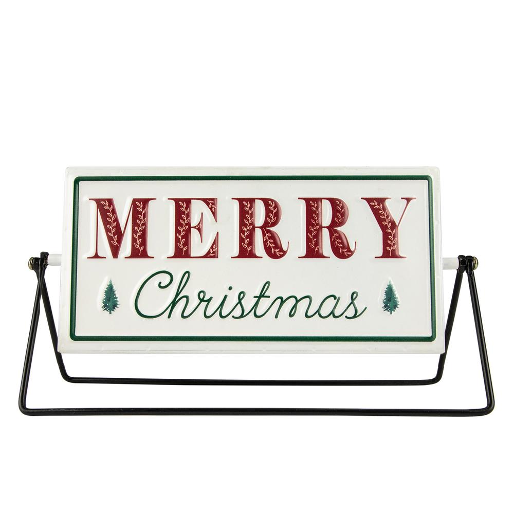 10.25" Merry Christmas/Holiday Market Reversible Tabletop Sign. Picture 1