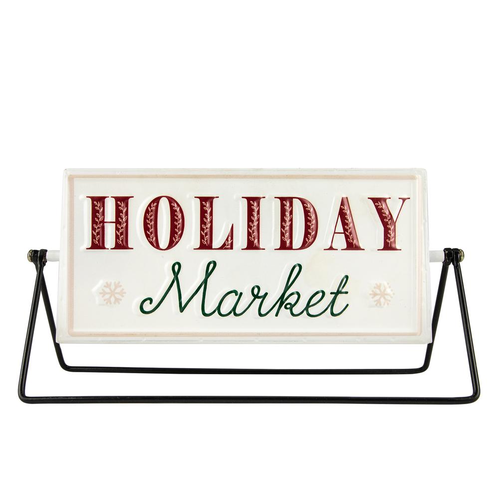 10.25" Merry Christmas/Holiday Market Reversible Tabletop Sign. Picture 2