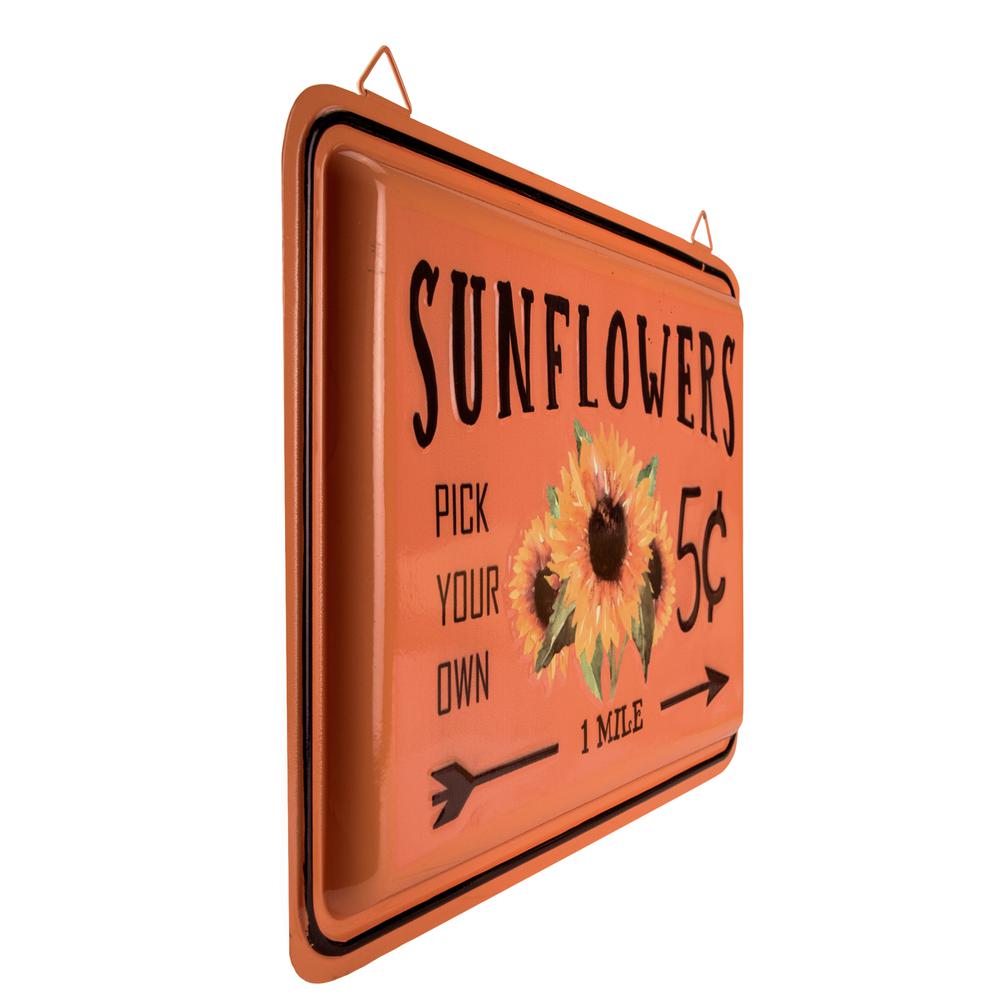 15" Fall Harvest Orange "Sunflowers" Wall Sign. Picture 3