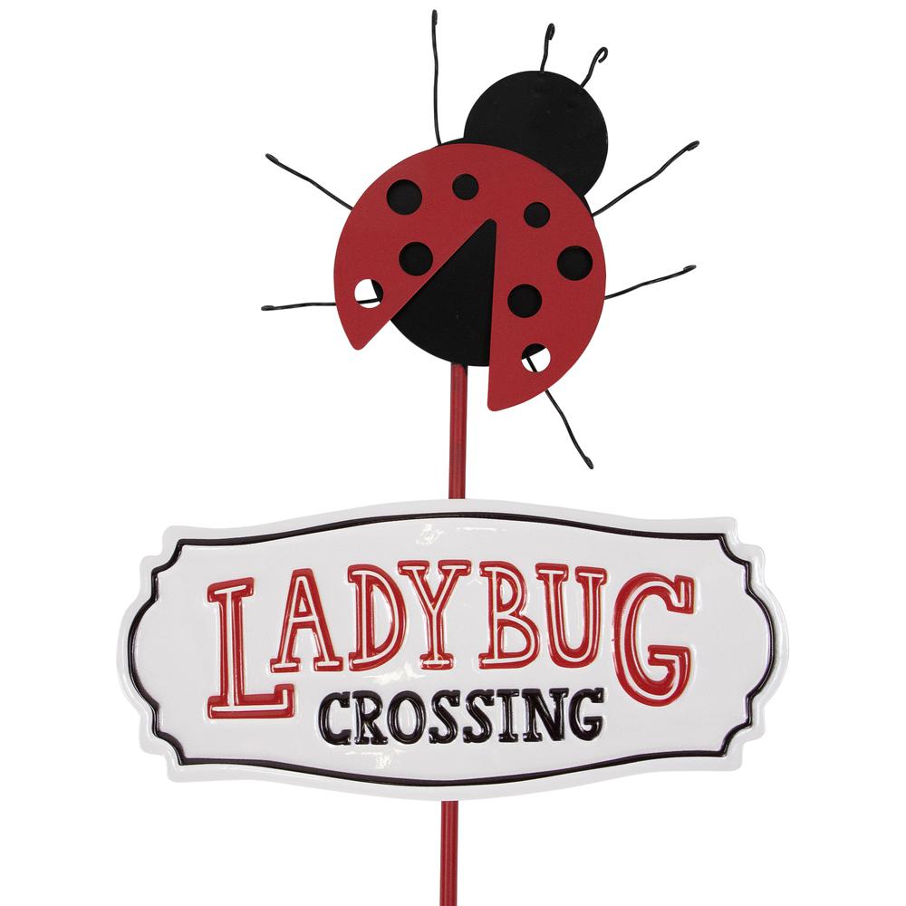 Ladybug Crossing Metal Outdoor Garden Stake - 23". Picture 5