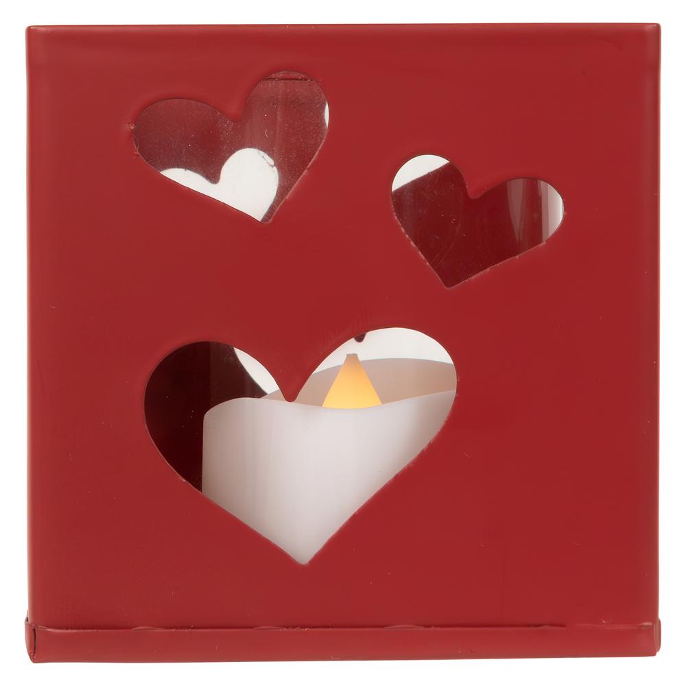 Love Blocks Valentine's Day Metal Votive Candle Holders - 2.75" - Set of 4. Picture 6