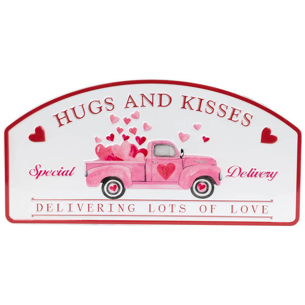 Hugs and Kisses Valentine's Day Wall Sign - 18". Picture 2