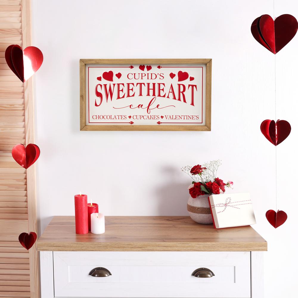 Cupid's Sweetheart Cafe Valentine's Day Framed Wall Sign - 15.75". Picture 1