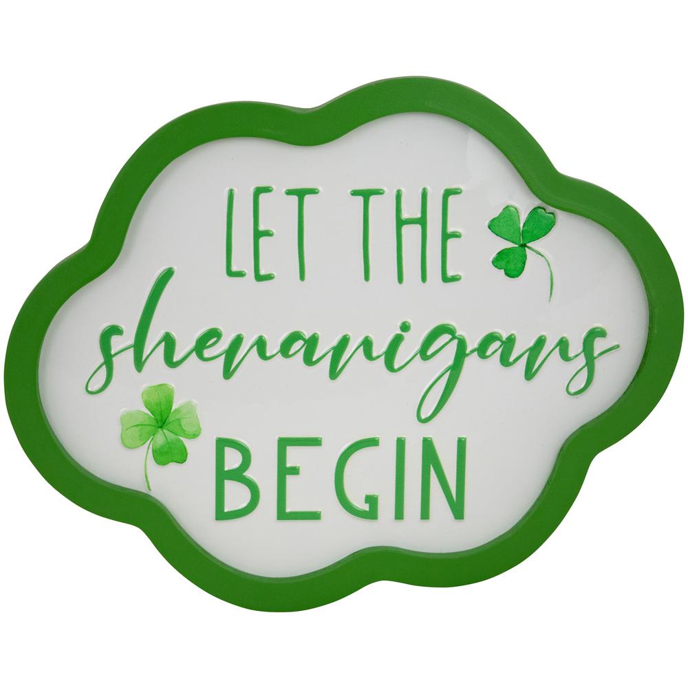 Let the Shenanigans Begin St. Patricks Day Framed Wall Sign - 14". Picture 1