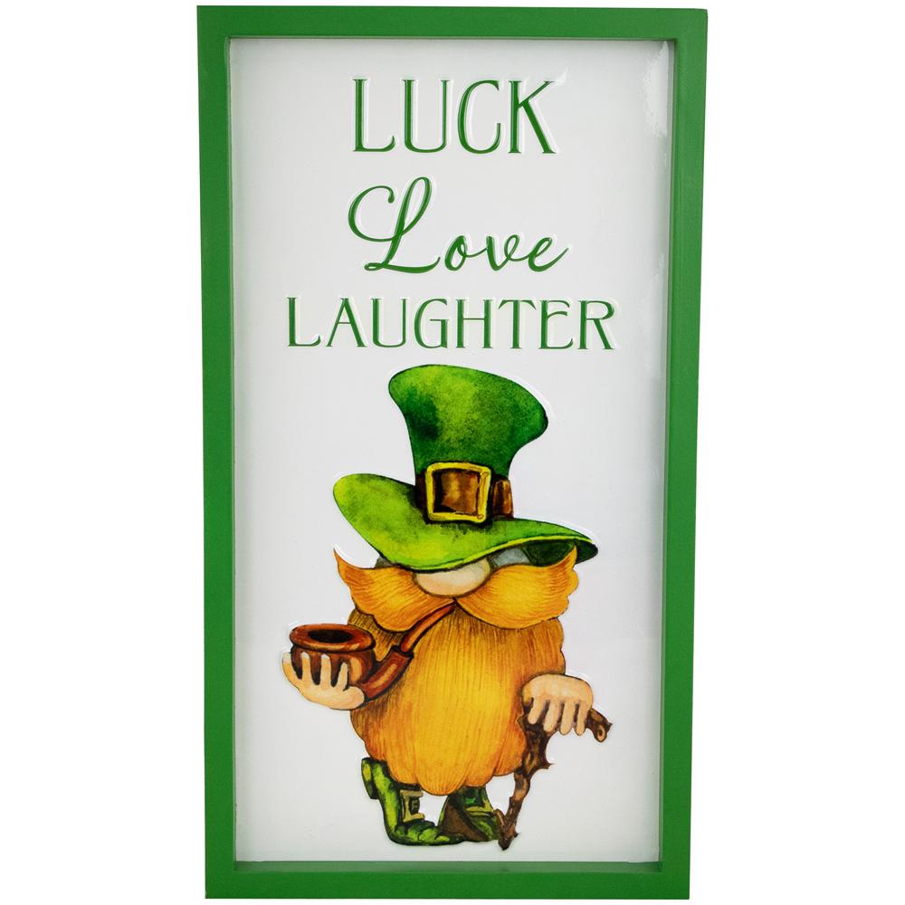 Luck Love Laughter St. Patricks Day Framed Wall Sign - 18". Picture 1