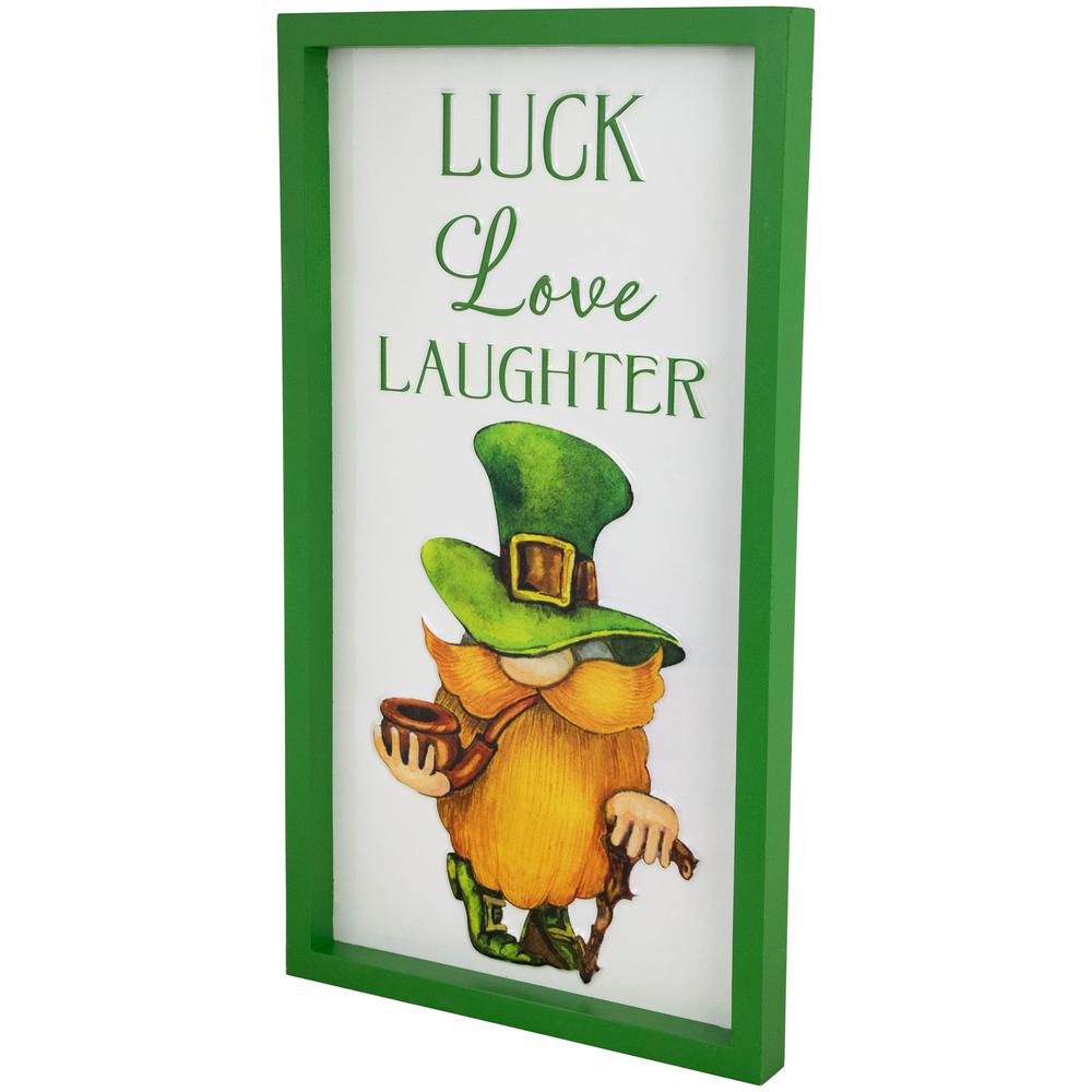 Luck Love Laughter St. Patricks Day Framed Wall Sign - 18". Picture 2