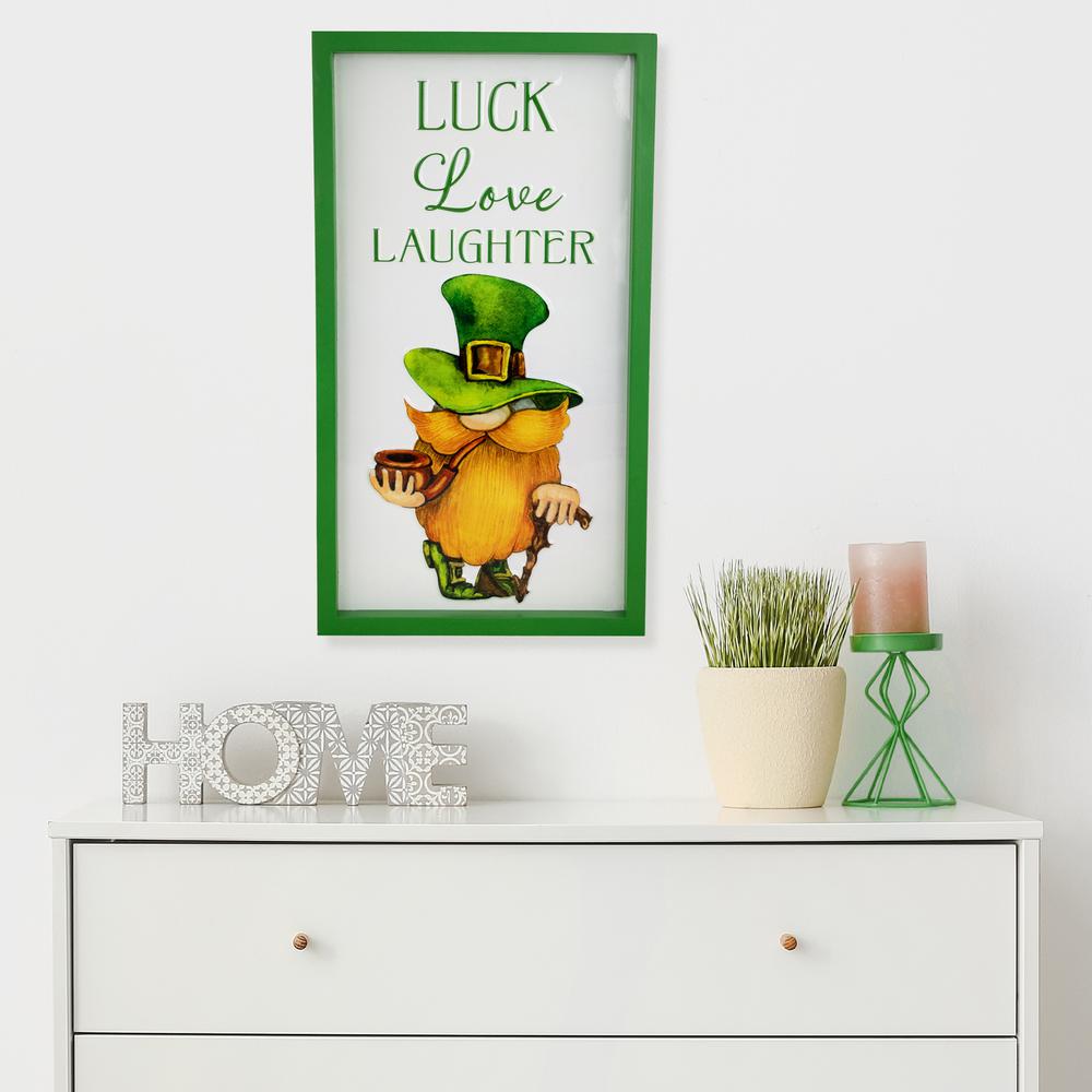 Luck Love Laughter St. Patricks Day Framed Wall Sign - 18". Picture 6