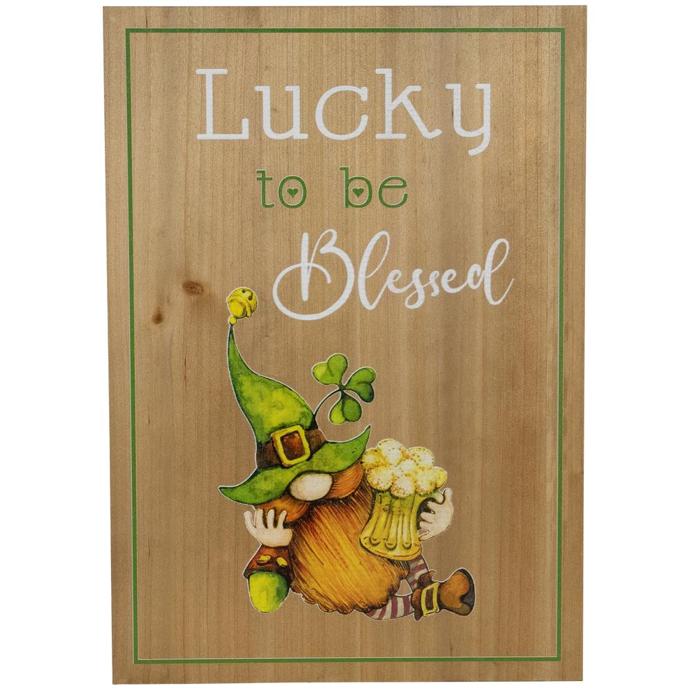 Lucky to be Blessed St. Patricks Day Wooden Wall Sign - 18.5". Picture 1