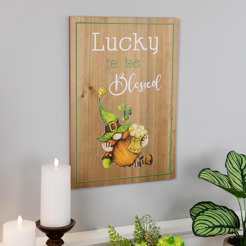 Lucky to be Blessed St. Patricks Day Wooden Wall Sign - 18.5". Picture 2