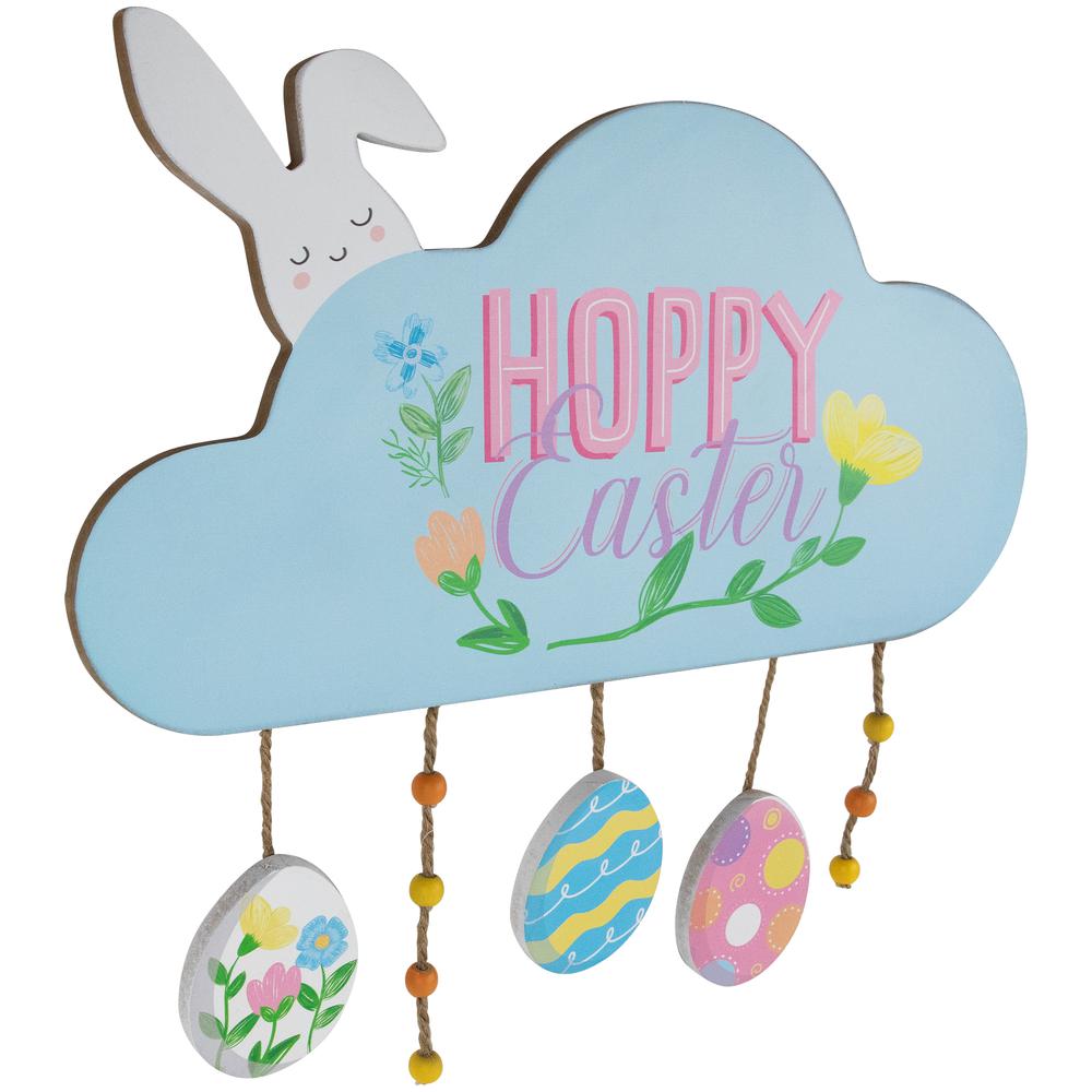 Hoppy Easter Wooden Wall Sign with Bunny and Eggs - 15.75". Picture 3