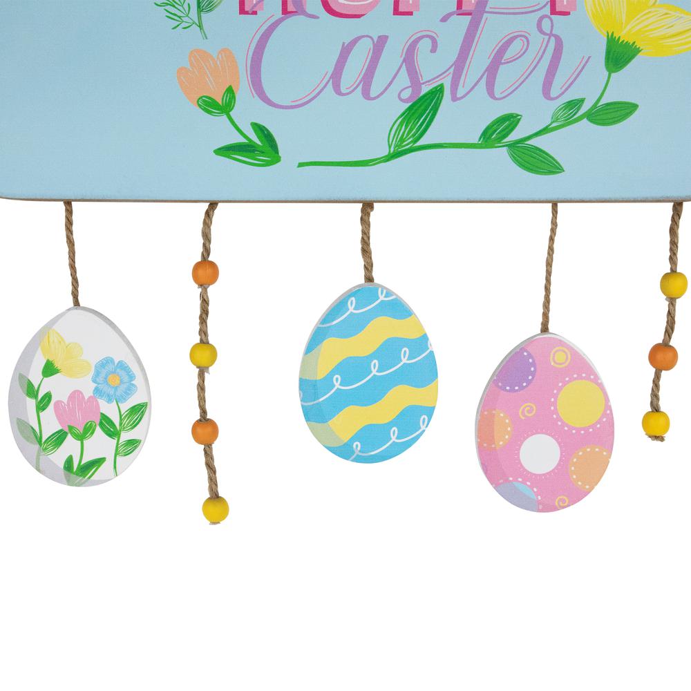Hoppy Easter Wooden Wall Sign with Bunny and Eggs - 15.75". Picture 4