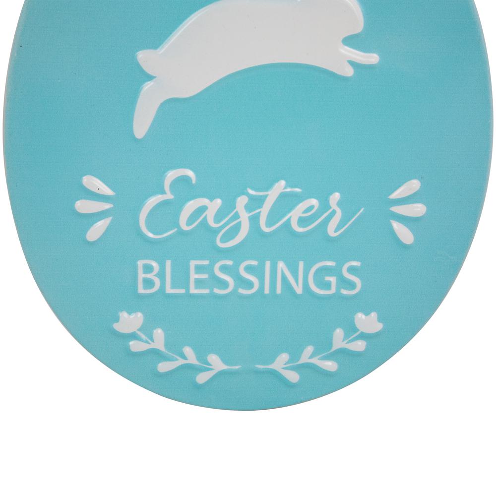 Easter Egg Metal Wall Signs - 9.75" - Blue and Pink - Set of 2. Picture 3