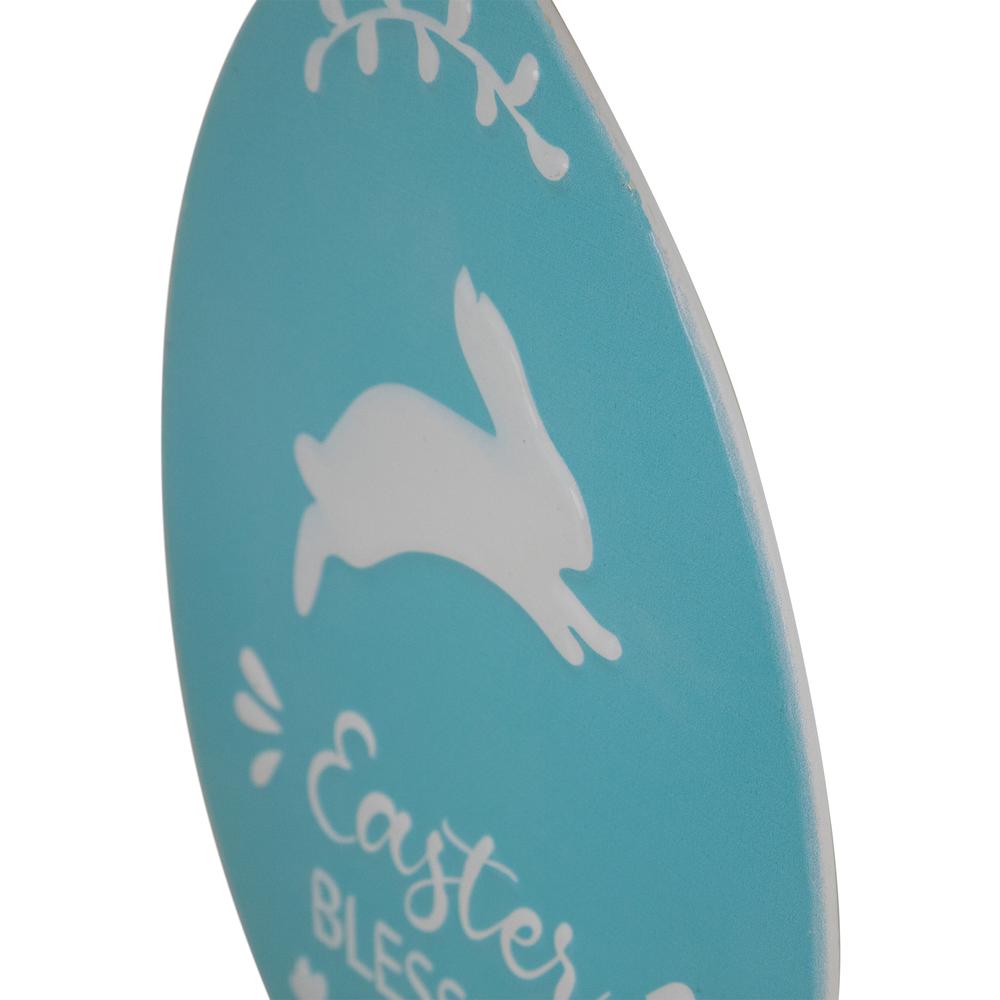 Easter Egg Metal Wall Signs - 9.75" - Blue and Pink - Set of 2. Picture 4