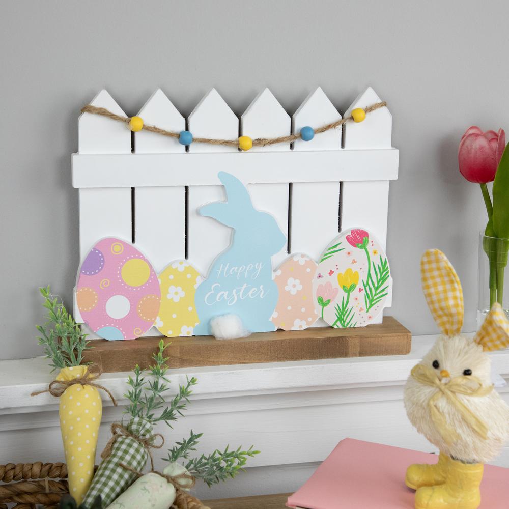 Happy Easter Bunny with Picket Fence Decoration - 11.75". Picture 6