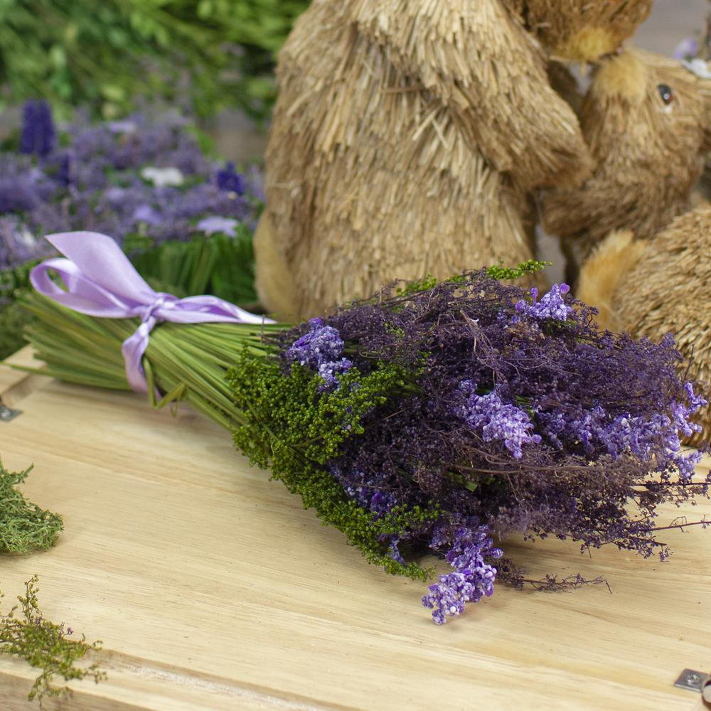 Lavender Artificial Springtime Bouquet  Purple and green 12". Picture 3