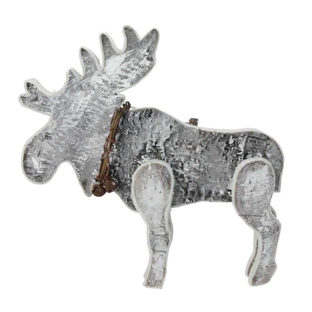 16" Gray Natural Wood Standing Christmas Moose Table Top Figure. The main picture.