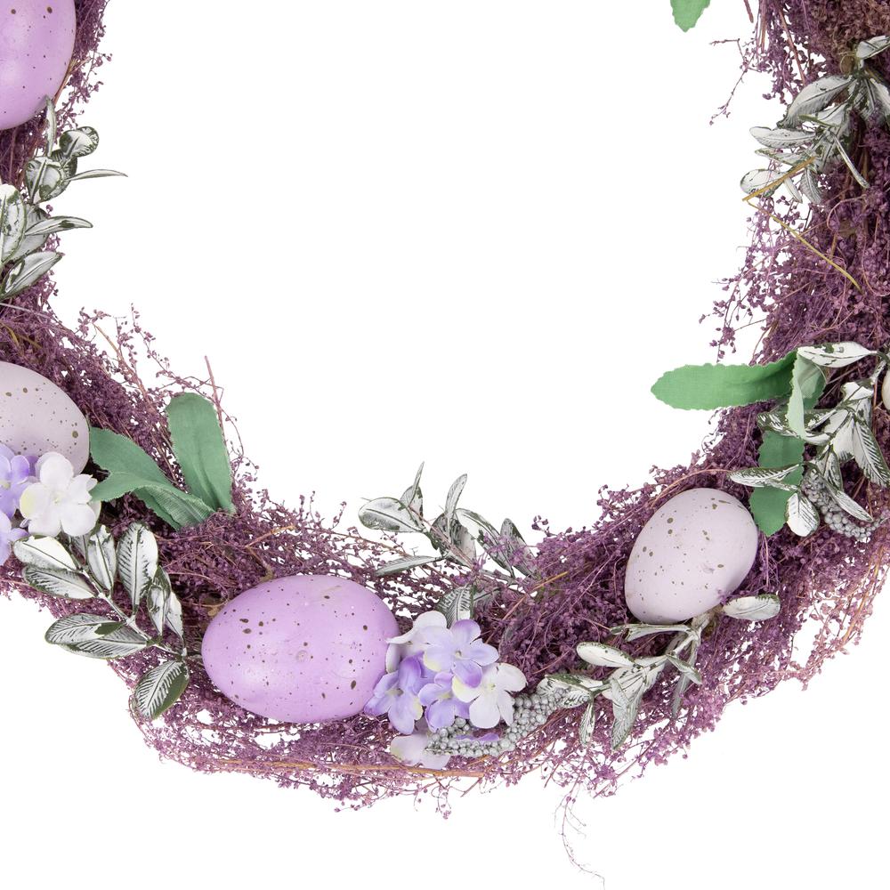 12" Lavender Speckled Egg Easter Twig Wreath. Picture 3