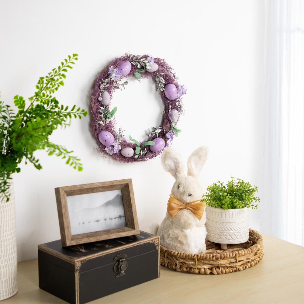 12" Lavender Speckled Egg Easter Twig Wreath. Picture 5