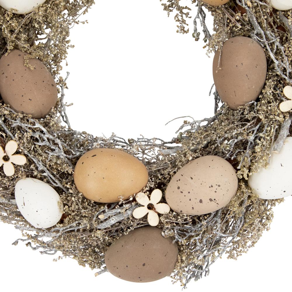 12" Natural Earth Speckled Egg Easter Twig Wreath. Picture 3