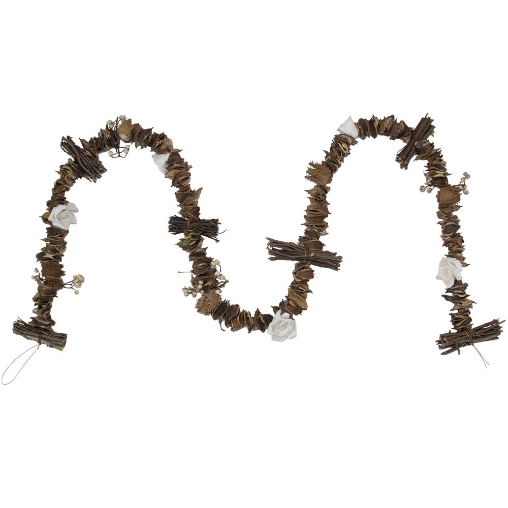 5' Brown Dried Botanical Artificial Christmas Garland - Unlit. Picture 1