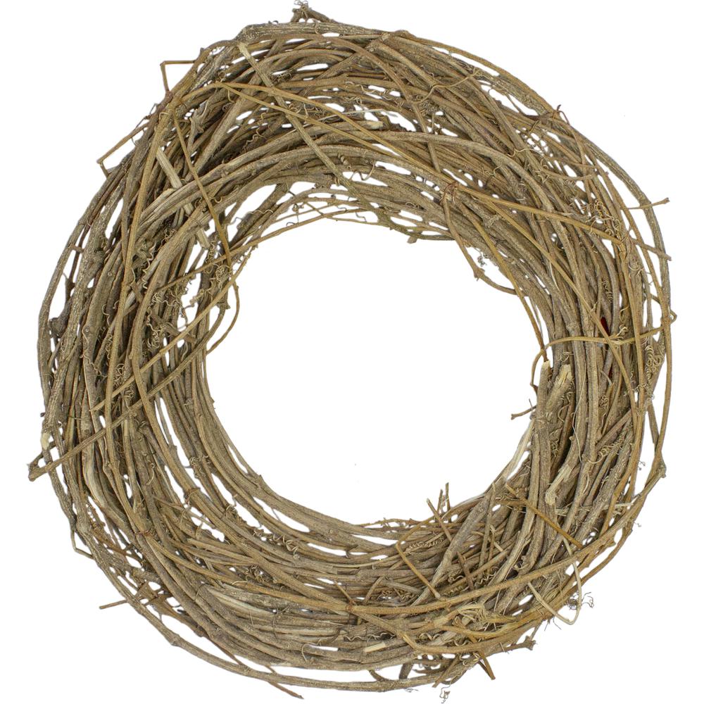 Brown Grapevine and Twig Artificial Spring Wreath- 15-inch- Unlit. Picture 1
