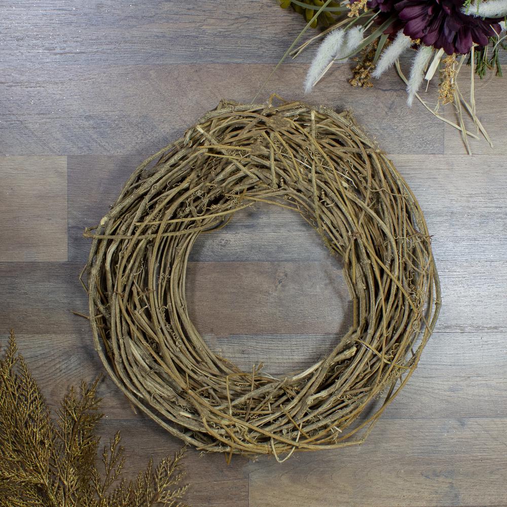 Brown Grapevine and Twig Artificial Spring Wreath- 15-inch- Unlit. Picture 2