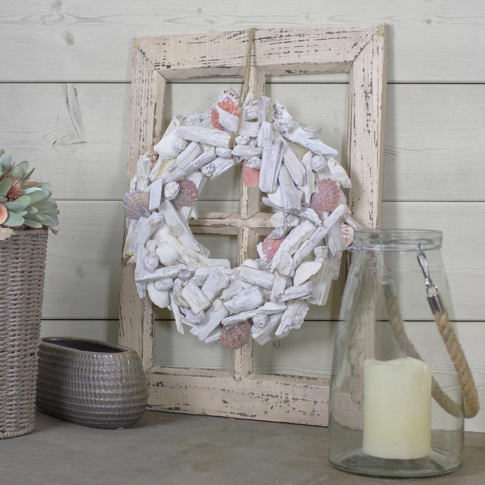 Nautical Driftwood and Seashell Artificial Summer Wreath  12.5-Inch. Picture 2