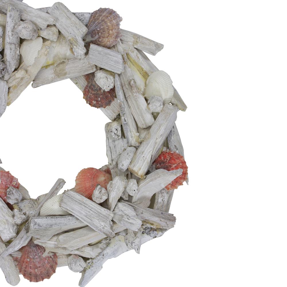 Nautical Driftwood and Seashell Artificial Summer Wreath  12.5-Inch. Picture 3