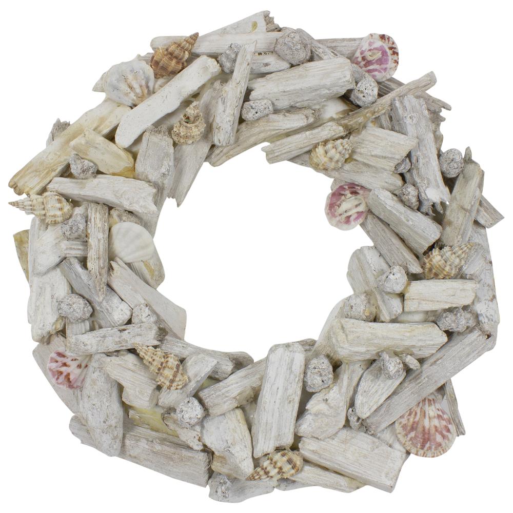 Nautical Driftwood and Seashell Summer Wreath  12-Inch. Picture 1