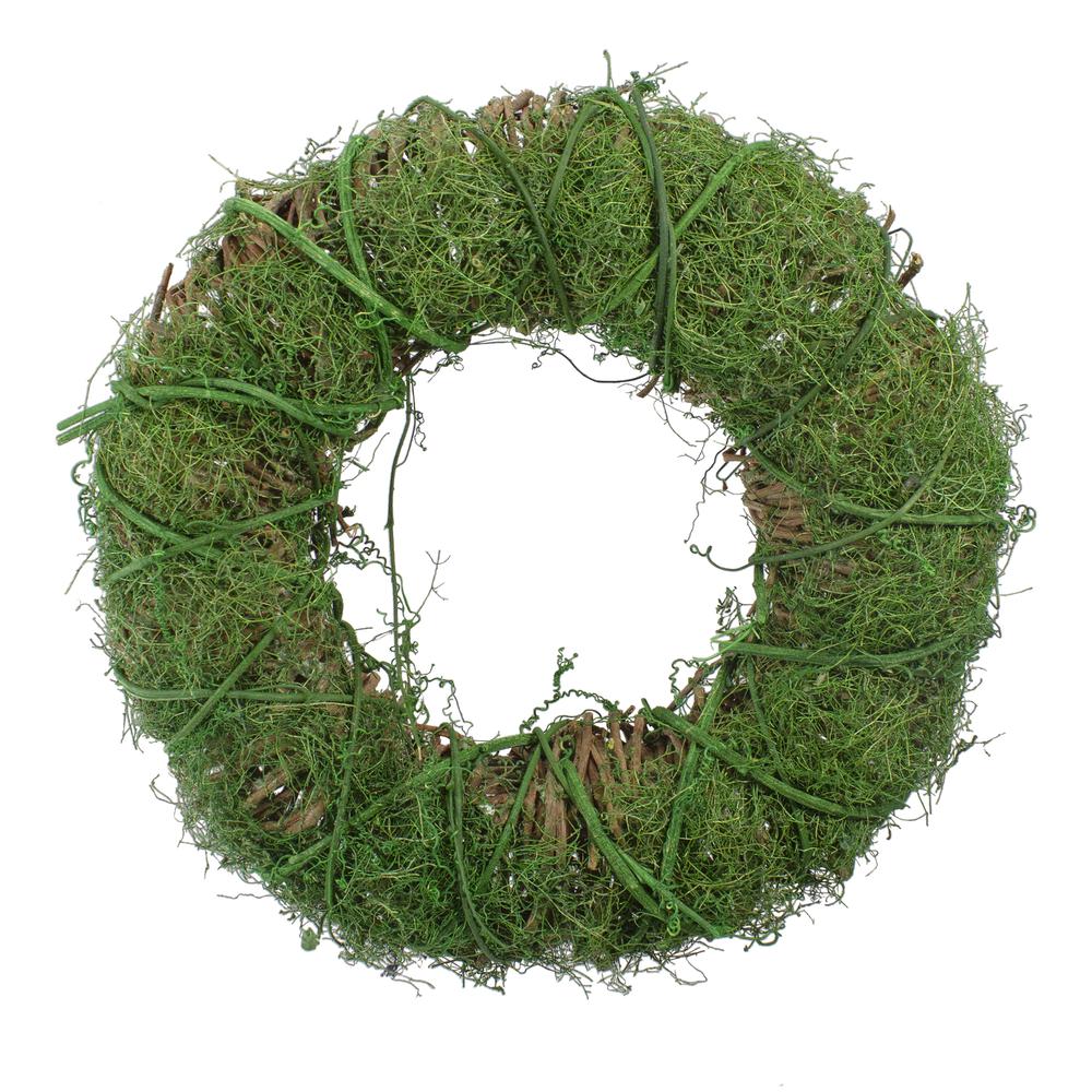 Green Moss and Twig Artificial Spring Wreath  12-Inch. Picture 1