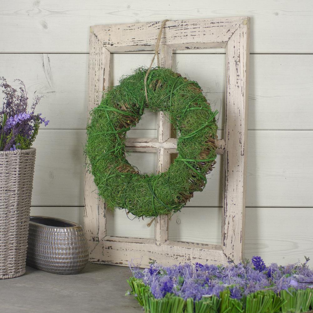 Green Moss and Twig Artificial Spring Wreath  12-Inch. Picture 3