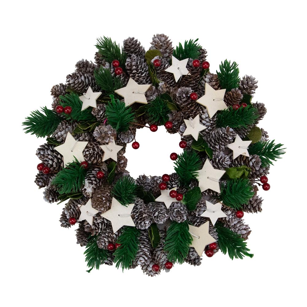 Pine Cone and Berries with Stars Artificial Christmas Wreath  10-Inch  Unlit. Picture 1